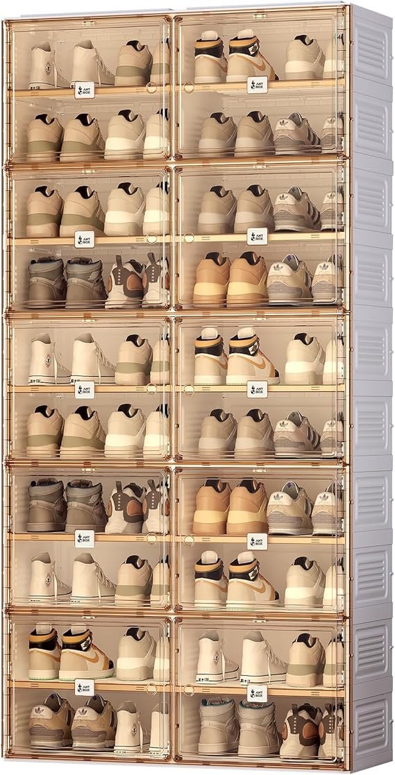 antbox portable shoe rack organizer for closet entryway, stackable sneaker storage shoe cabinet with magnetic clear door, large plastic storage containers bins with lids 10 tiers 40 pairs antbox portable shoe rack organizer for closet entryway, stackable sneaker storage shoe cabinet with magnetic clear door, large plastic storage containers bins with lids 10 tiers 40 pairs