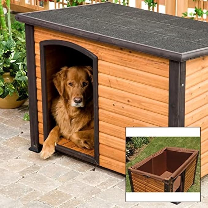 precision pet products extreme outback log cabin dog house, large, natural wood (7027013) precision pet products extreme outback log cabin dog house, large, natural wood (7027013)