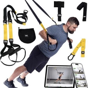 trx all in one home gym system – complete suspension training kit for strength training, hiit & full body workouts at home or outdoors, includes indoor & outdoor anchors