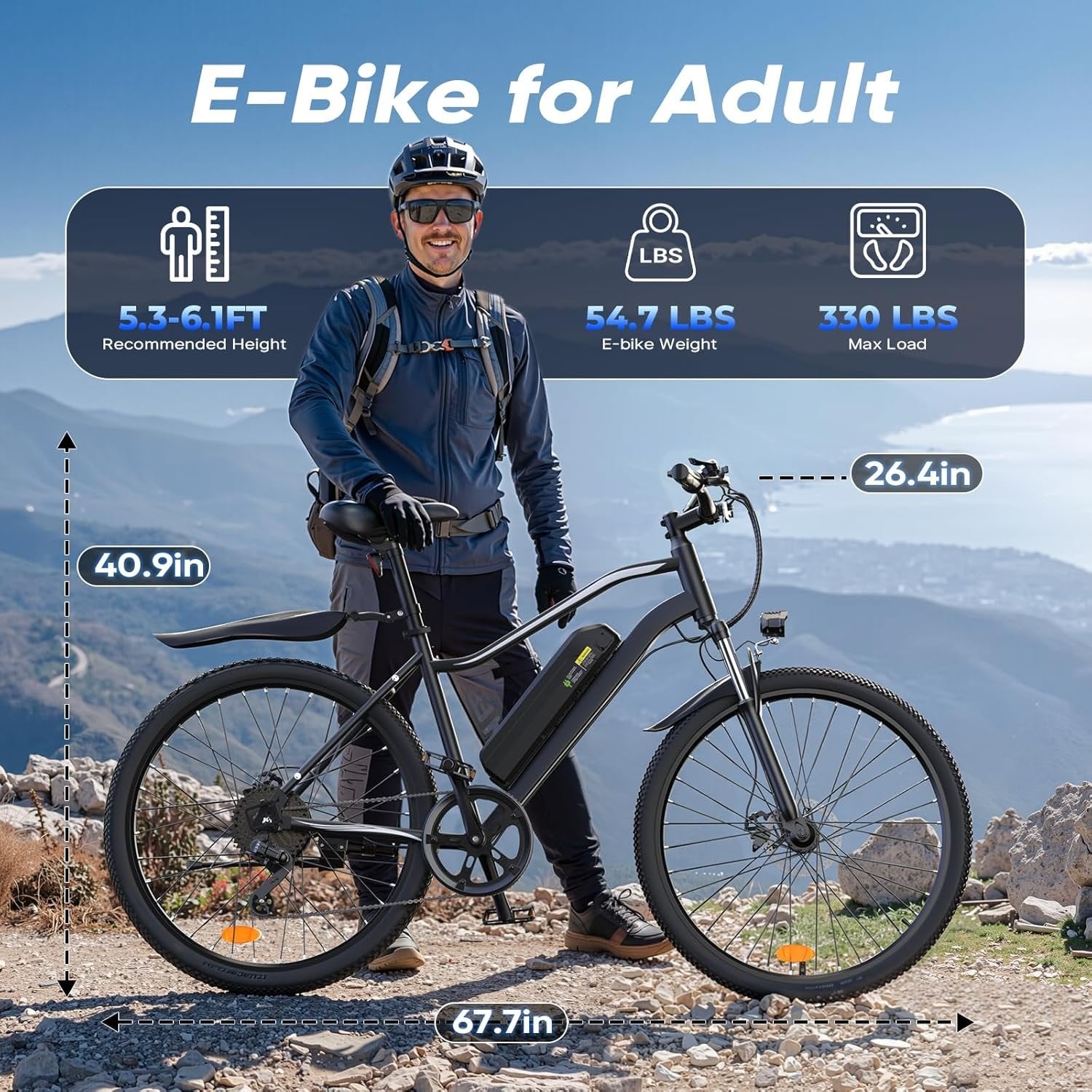 electric bike for adults, 750–1000w, 60 mile range, 20mph, 20″/26″ tires, mountain & commuting electric bike for adults, 750–1000w, 60 mile range, 20mph, 20″/26″ tires, mountain & commuting