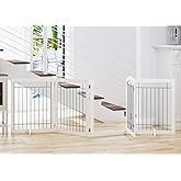 pawland extra wide dog gate for the house, doorway, stairs, dog fences indoor, freestanding foldable wooden pet gates for dogs, set of support feet included, 96 in wide 30 in tall, 4 panels white pawland extra wide dog gate for the house, doorway, stairs, dog fences indoor, freestanding foldable wooden pet gates for dogs, set of support feet included, 96 in wide 30 in tall, 4 panels white