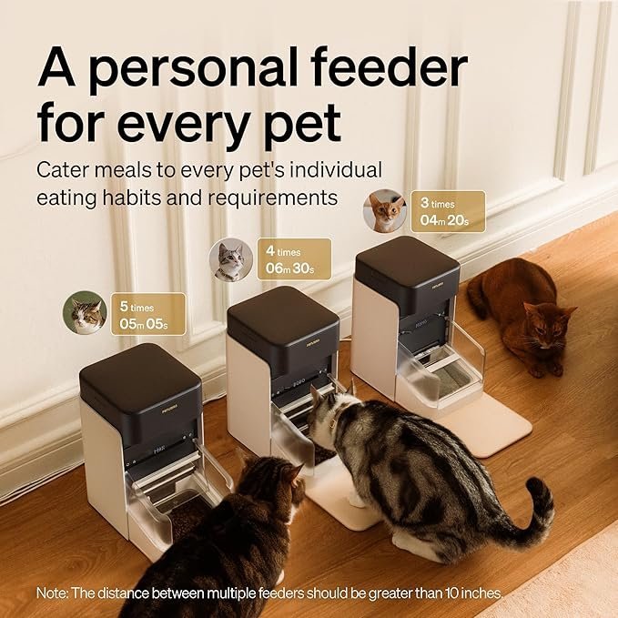 petlibro rfid automatic cat feeder, collar tag activated personalized meals, 5g&2.4g wi fi programmable cat food dispenser with cats recognition & diet tracking for multi pet homes and different diets petlibro rfid automatic cat feeder, collar tag activated personalized meals, 5g&2.4g wi fi programmable cat food dispenser with cats recognition & diet tracking for multi pet homes and different diets