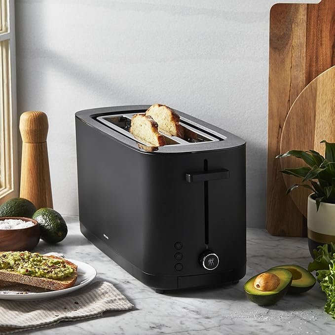 zwilling enfinigy, 4 slice long slot toaster, extra wide 1.5″ slots for bagels and toast, black zwilling enfinigy, 4 slice long slot toaster, extra wide 1.5″ slots for bagels and toast, black