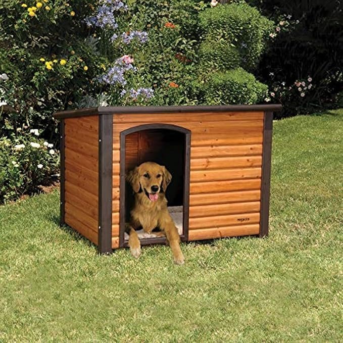 precision pet products extreme outback log cabin dog house, large, natural wood (7027013) precision pet products extreme outback log cabin dog house, large, natural wood (7027013)