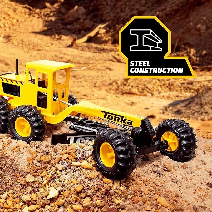 tonka steel classics road grader – made with steel & sturdy plastic, yellow toy construction truck, boys and girls, kids, toddlers, ages 3+ tonka steel classics road grader – made with steel & sturdy plastic, yellow toy construction truck, boys and girls, kids, toddlers, ages 3+