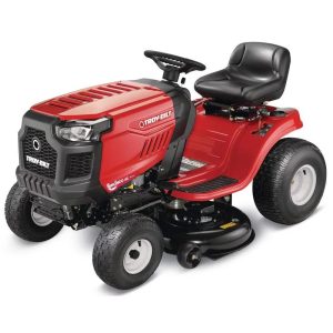 troy bilt bronco 42 in 19 hp briggs & stratton automatic drive gas riding lawn tractor with mow in reverse