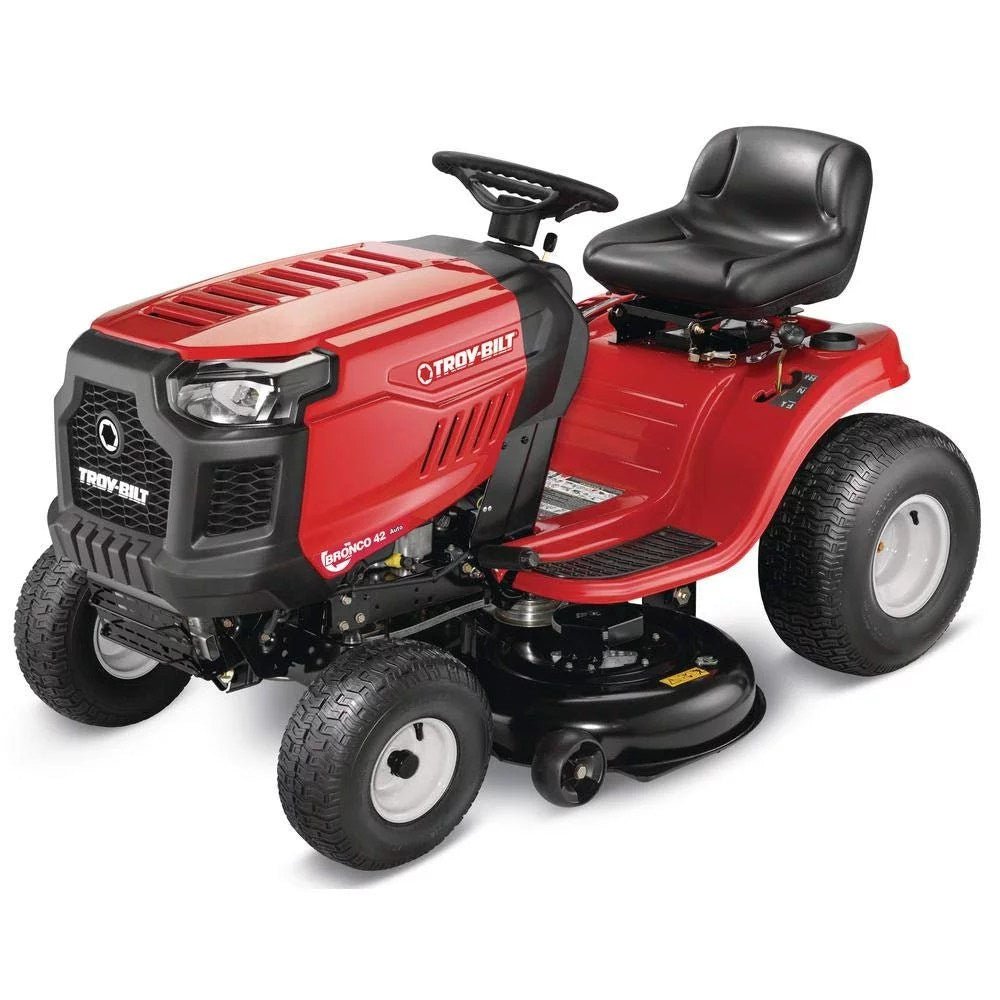 troy bilt bronco 42 in 19 hp briggs & stratton automatic drive gas riding lawn tractor with mow in reverse troy bilt bronco 42 in 19 hp briggs & stratton automatic drive gas riding lawn tractor with mow in reverse