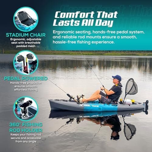 reel yaks raptor modular fishing kayak – 9.5ft lightweight sit on top kayak for adults & youth – stable & portable, ideal space saving design for travel – 380lbs capacity reel yaks raptor modular fishing kayak – 9.5ft lightweight sit on top kayak for adults & youth – stable & portable, ideal space saving design for travel – 380lbs capacity