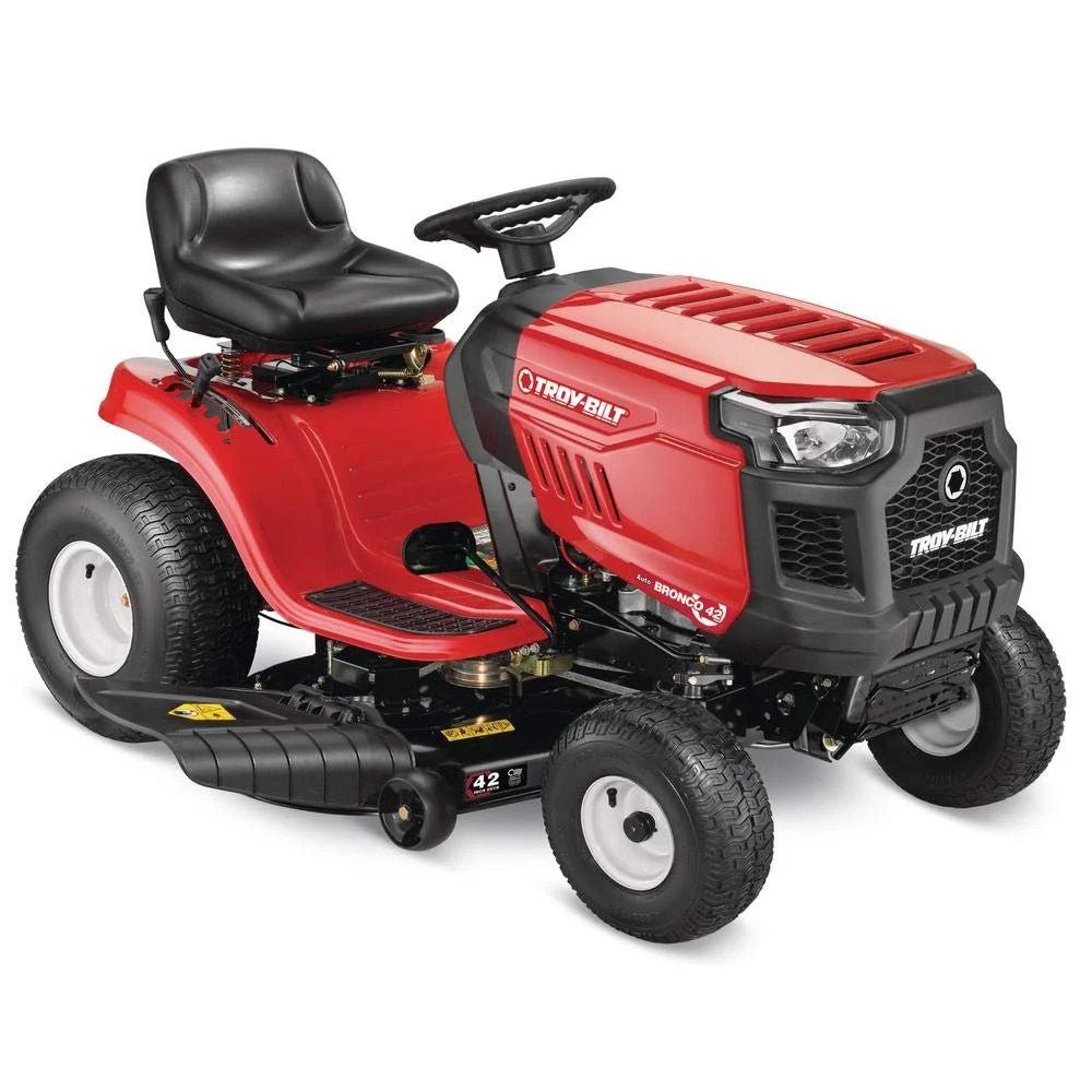 troy bilt bronco 42 in 19 hp briggs & stratton automatic drive gas riding lawn tractor with mow in reverse troy bilt bronco 42 in 19 hp briggs & stratton automatic drive gas riding lawn tractor with mow in reverse