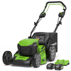 powerall 48v (24v x 2) lawn mower 46cm self propelled – 2x 4ah battery