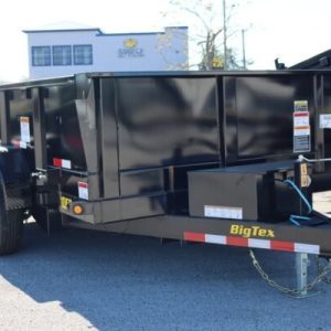 12 foot big tex pro series tandem axle single ram with spreader gate black dump trailer (10sr 12xlbk6sir)