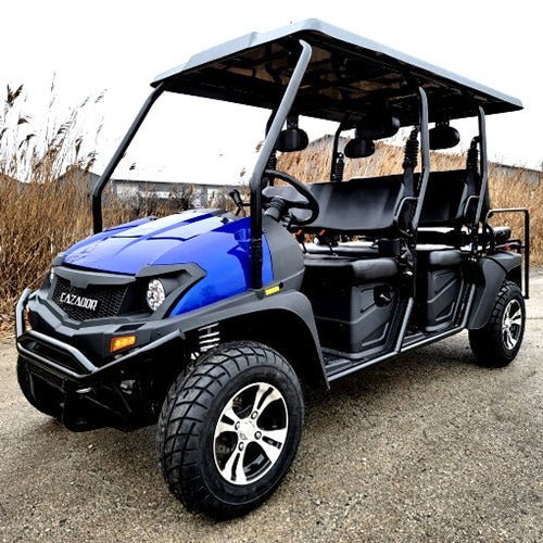 6 seater gas golf cart gvx limo efi utility vehicle six passenger utv 2wd/4wd – cazador limo 400cc – blue 6 seater gas golf cart gvx limo efi utility vehicle six passenger utv 2wd/4wd – cazador limo 400cc – blue
