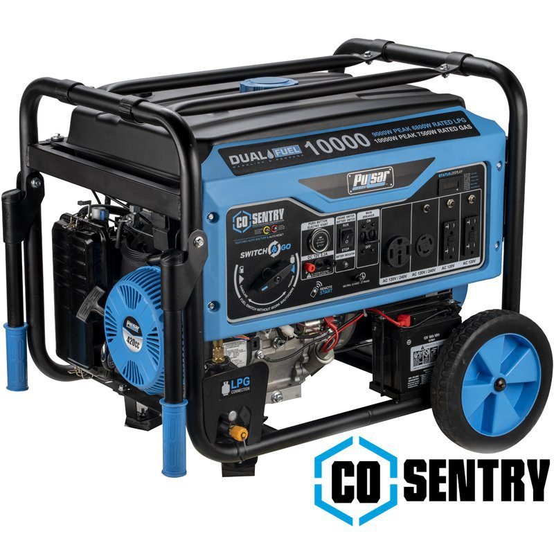 pulsar 10,000 watt dual fuel portable generator pg10000brco pulsar 10,000 watt dual fuel portable generator pg10000brco
