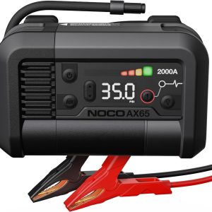 noco boost+air ax65: 2000a jump starter with air compressor tire inflator, starts 8.0l gas & 6.0l diesel, 67 slpm airflow inflates 0–40 psi in 2 minutes