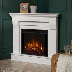 real flame chateau corner electrics fireplace.