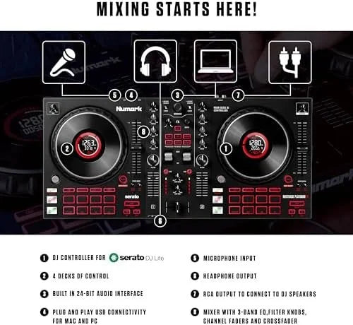 numark mixtrack platinum fx serato dj controllers with jog wheel displays, 4 decks, mixers, effects paddles and (audio interface) numark mixtrack platinum fx serato dj controllers with jog wheel displays, 4 decks, mixers, effects paddles and (audio interface)