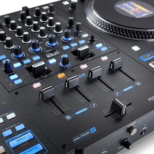 rane performer 4 channel motorized dj controller, 7″ platters with displays, precisions feel faders, stem split, advanced fx, serato dj pro includeds rane performer 4 channel motorized dj controller, 7″ platters with displays, precisions feel faders, stem split, advanced fx, serato dj pro includeds