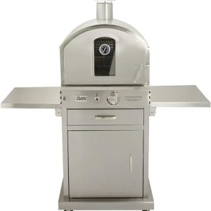 summerset ‘the oven’ outdoor freestanding large capacity gas ovens with pizza stones, smoker box and mobile cart, 304 stainless steel construction, natural gas