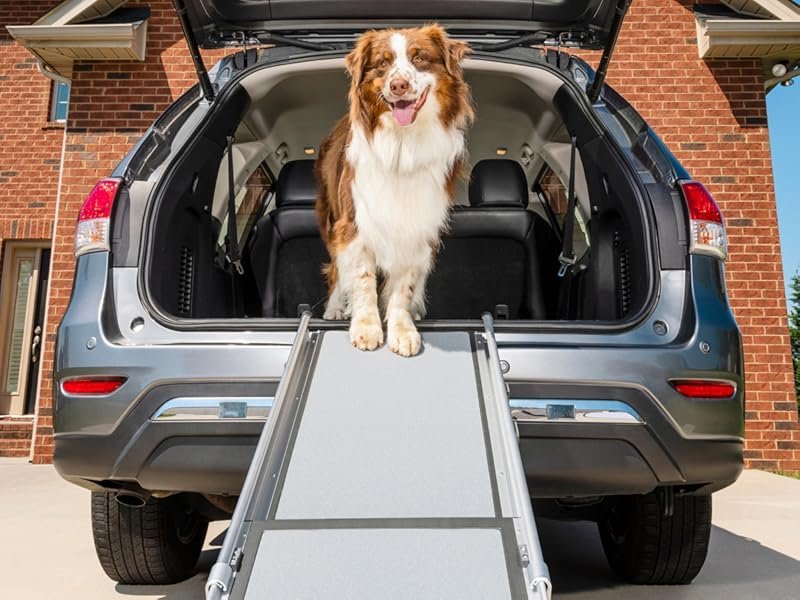 petsafe happy ride compact telescoping dog ramp – portable pet ramp for cars, trucks & suvs with adjustable sizing – non slip design – lightweight pet mobility assistance – extra long petsafe happy ride compact telescoping dog ramp – portable pet ramp for cars, trucks & suvs with adjustable sizing – non slip design – lightweight pet mobility assistance – extra long