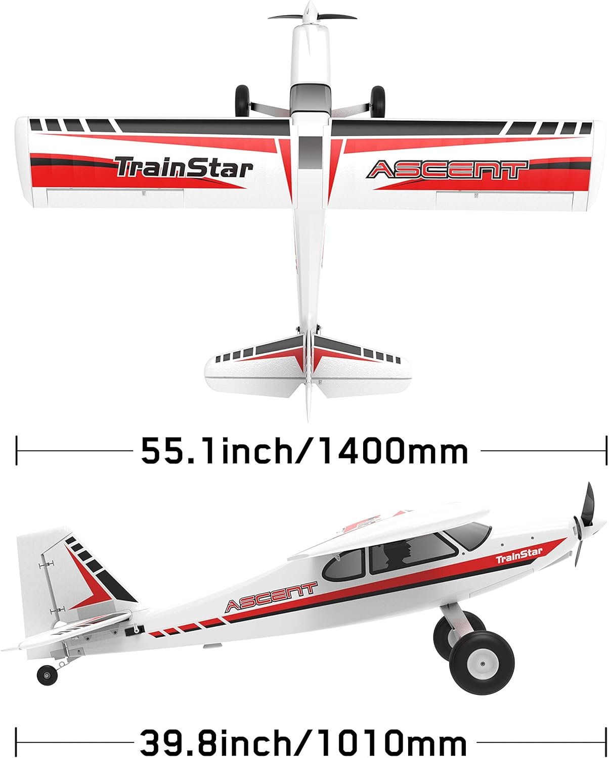 volantexrc remote control airplane trainstar ascent electric rc trainer aircraft, 1400 mm wingspan & plastic unibody fuselage, pnp versions volantexrc remote control airplane trainstar ascent electric rc trainer aircraft, 1400 mm wingspan & plastic unibody fuselage, pnp versions