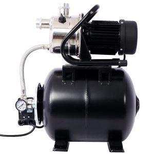 1.6hp shallow well pump with 5 gallon pressure tank – automatic water booster, garden & irrigation pump