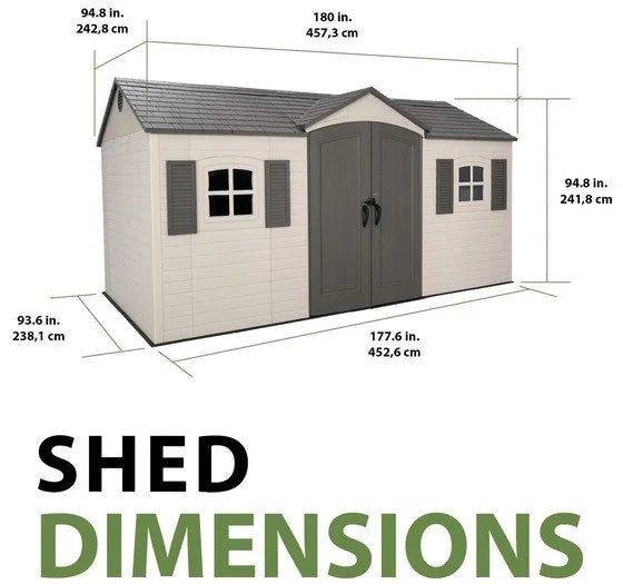 lifetime legacy 15×8 plastic storage shed kit w/ floors lifetime legacy 15×8 plastic storage shed kit w/ floors