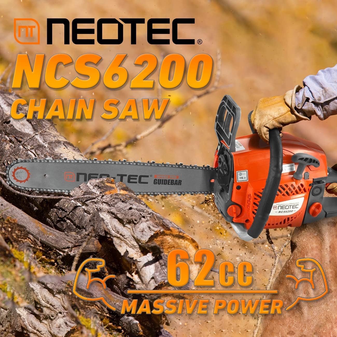 neo tec 20 inch 62cc gas powered chainsaw 2 cycle petrol 3.5hp handheld reliable motosierra de gasolina for tree pruning, wood cutting, firewood preparation & yard maintenance neo tec 20 inch 62cc gas powered chainsaw 2 cycle petrol 3.5hp handheld reliable motosierra de gasolina for tree pruning, wood cutting, firewood preparation & yard maintenance