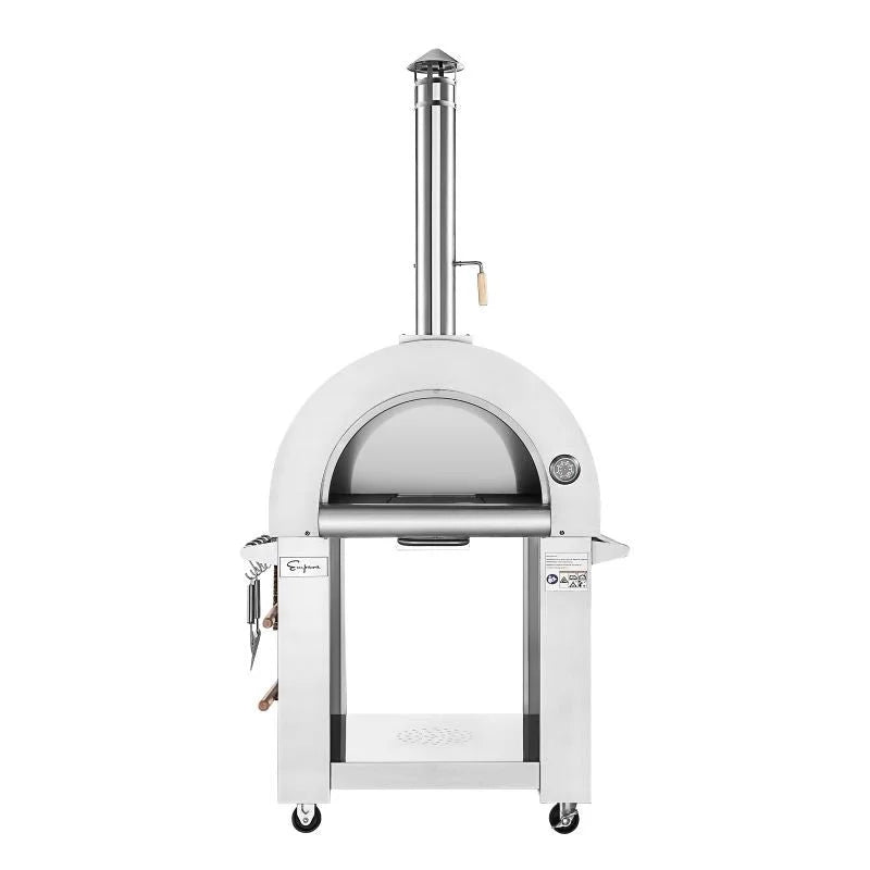 empava pg06 outdoor woods fired pizza ovens stainless steel red with wheel and accessories empava pg06 outdoor woods fired pizza ovens stainless steel red with wheel and accessories