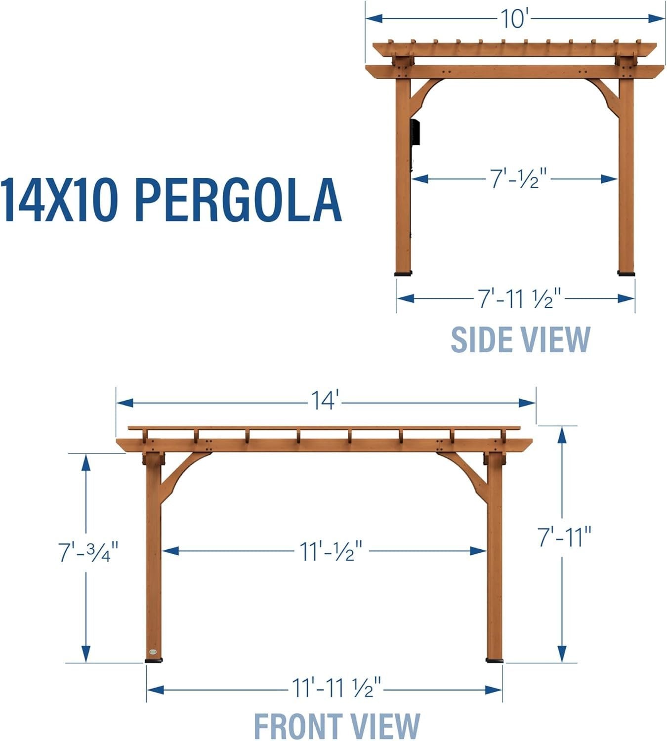 10 ft. x 14 ft. traditional all cedar wood outdoor patio pergola shade structure 10 ft. x 14 ft. traditional all cedar wood outdoor patio pergola shade structure
