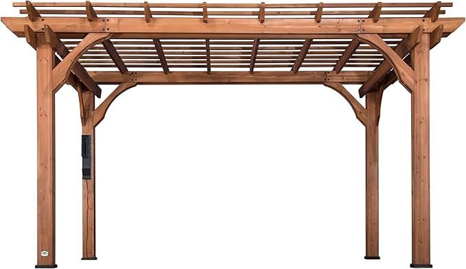 10 ft. x 14 ft. traditional all cedar wood outdoor patio pergola shade structure 10 ft. x 14 ft. traditional all cedar wood outdoor patio pergola shade structure