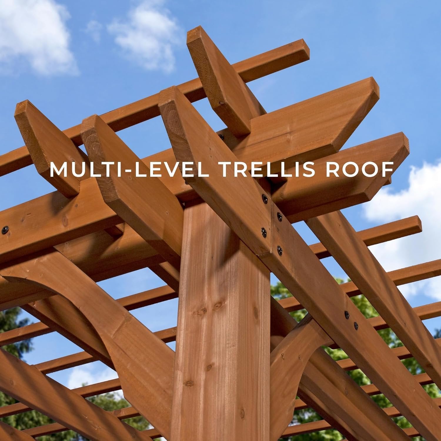 10 ft. x 14 ft. traditional all cedar wood outdoor patio pergola shade structure 10 ft. x 14 ft. traditional all cedar wood outdoor patio pergola shade structure