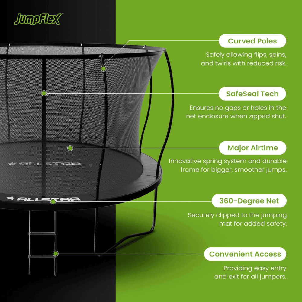 allstar 10 trampoline outdoor backyard play equipment with net & ladder allstar 10 trampoline outdoor backyard play equipment with net & ladder