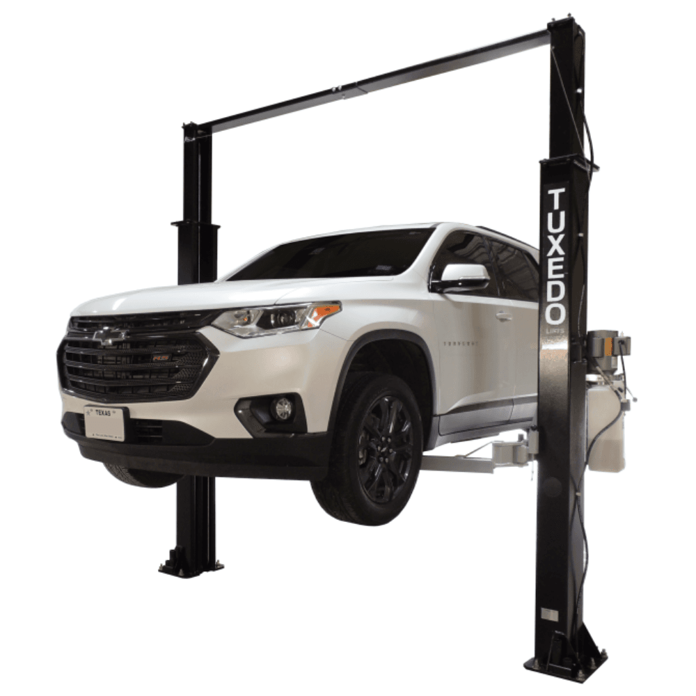 asymmetric 2 post car lift clear floor 9,000 lbs. capacity heavy duty in black asymmetric 2 post car lift clear floor 9,000 lbs. capacity heavy duty in black