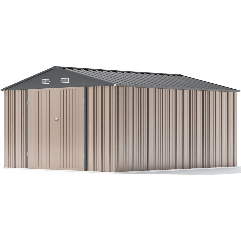patiowell 10 ft. w x 12 ft. d size upgrade metal storage shed (119 sq. ft.) patiowell 10 ft. w x 12 ft. d size upgrade metal storage shed (119 sq. ft.)