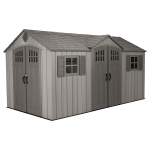 lifetime 15′ x 8′ rough cut backyard storage shed with floor (60318)