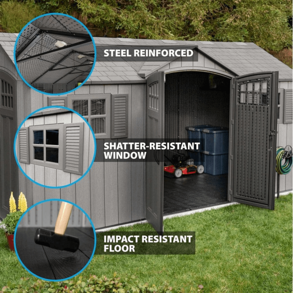 lifetime 15′ x 8′ rough cut backyard storage shed with floor (60318) lifetime 15′ x 8′ rough cut backyard storage shed with floor (60318)