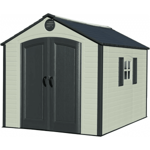 lifetime 8′ x 10′ outdoor plastic shed w/ floor and windows (60238)