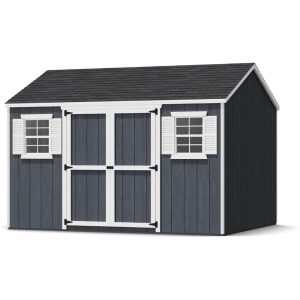 little cottage co. 10×12 value workshop shed with operable windows, outdoor wood storage do it yourself precut kit