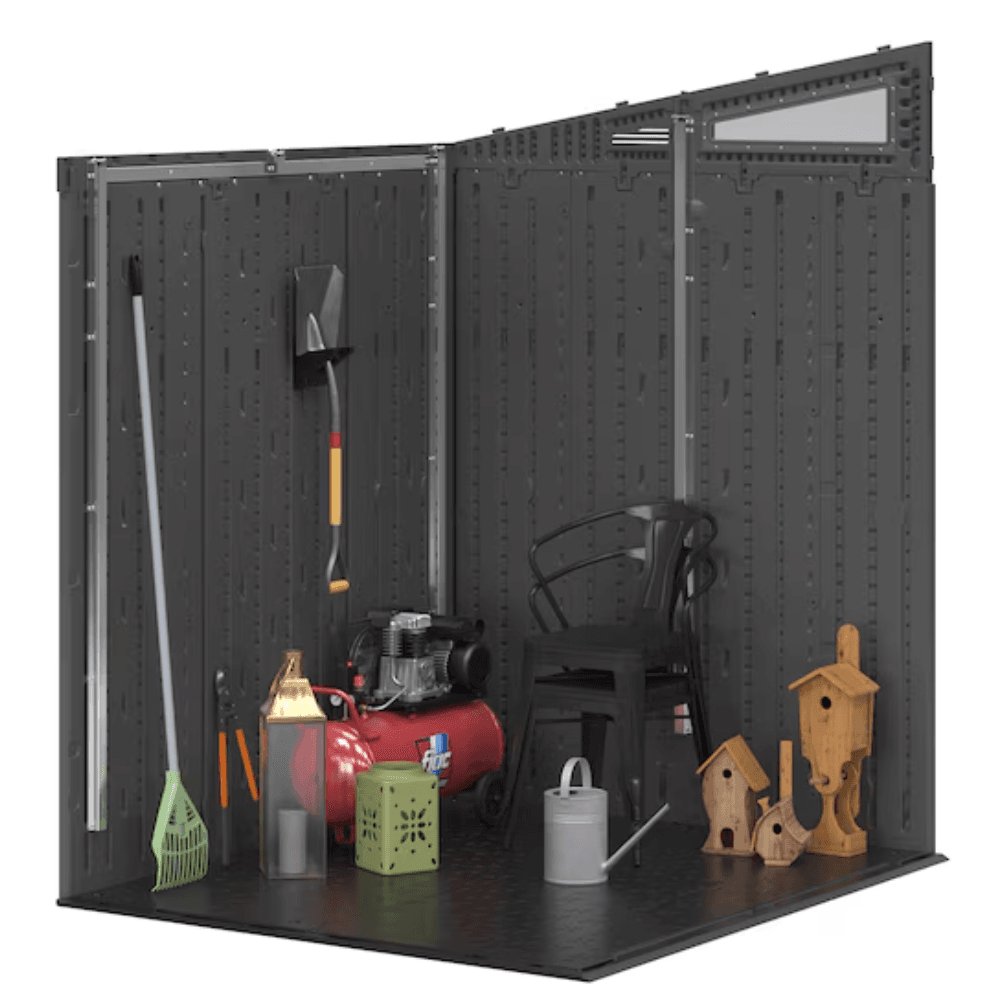suncast 6 feet x 4 feet modernist lean to resin storage shed (floor included) in gray | bms6583t suncast 6 feet x 4 feet modernist lean to resin storage shed (floor included) in gray | bms6583t