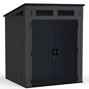 suncast 6 ft x 5 ft resin shed lean to resin storage shed (floor included)
