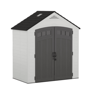 suncast 7 ft x 4 ft vista resin storage shed (floor included)
