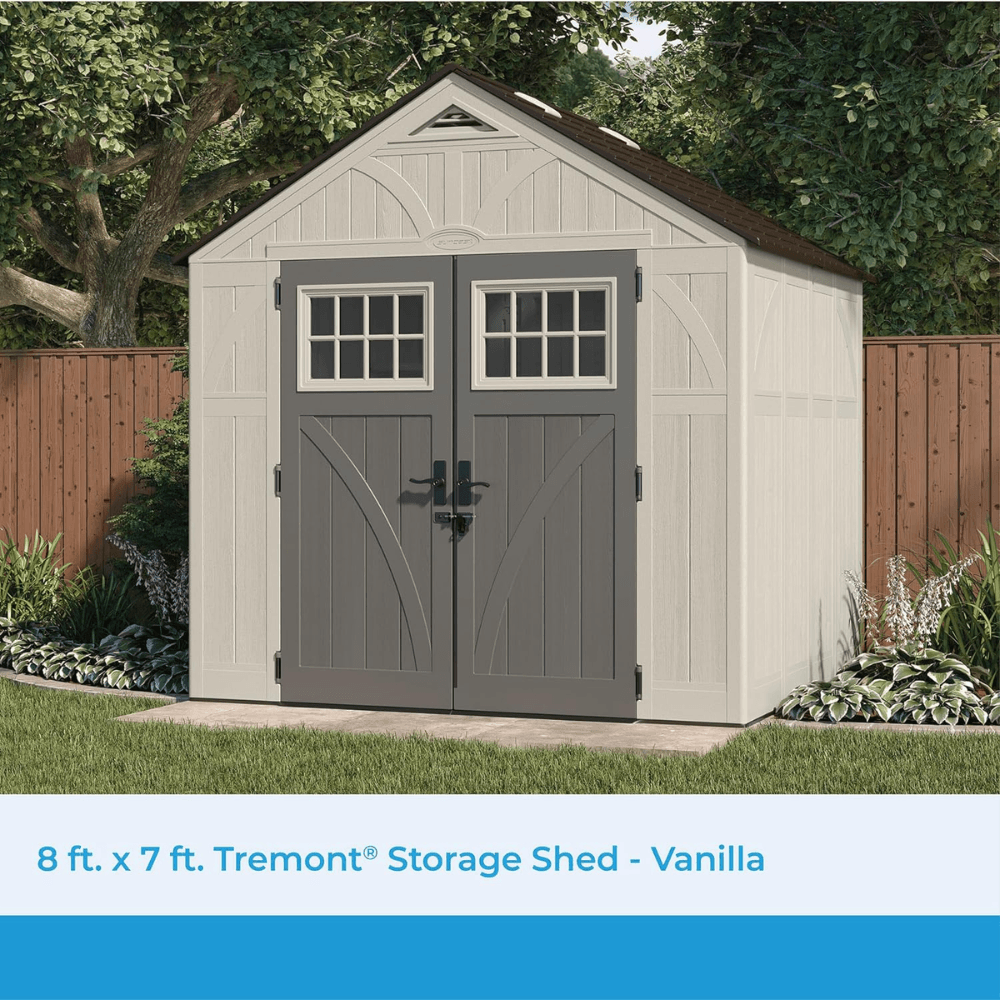 suncast tremont 8 ft. w x 7 ft. d resin storage shed bms8700 suncast tremont 8 ft. w x 7 ft. d resin storage shed bms8700