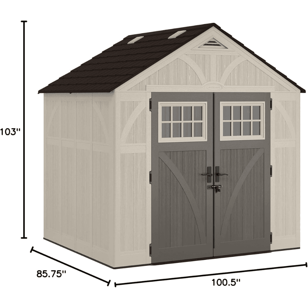suncast tremont 8 ft. w x 7 ft. d resin storage shed bms8700 suncast tremont 8 ft. w x 7 ft. d resin storage shed bms8700
