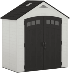suncast vista 7 ft. x 4 ft. resin standard modern storage shed with floor kit