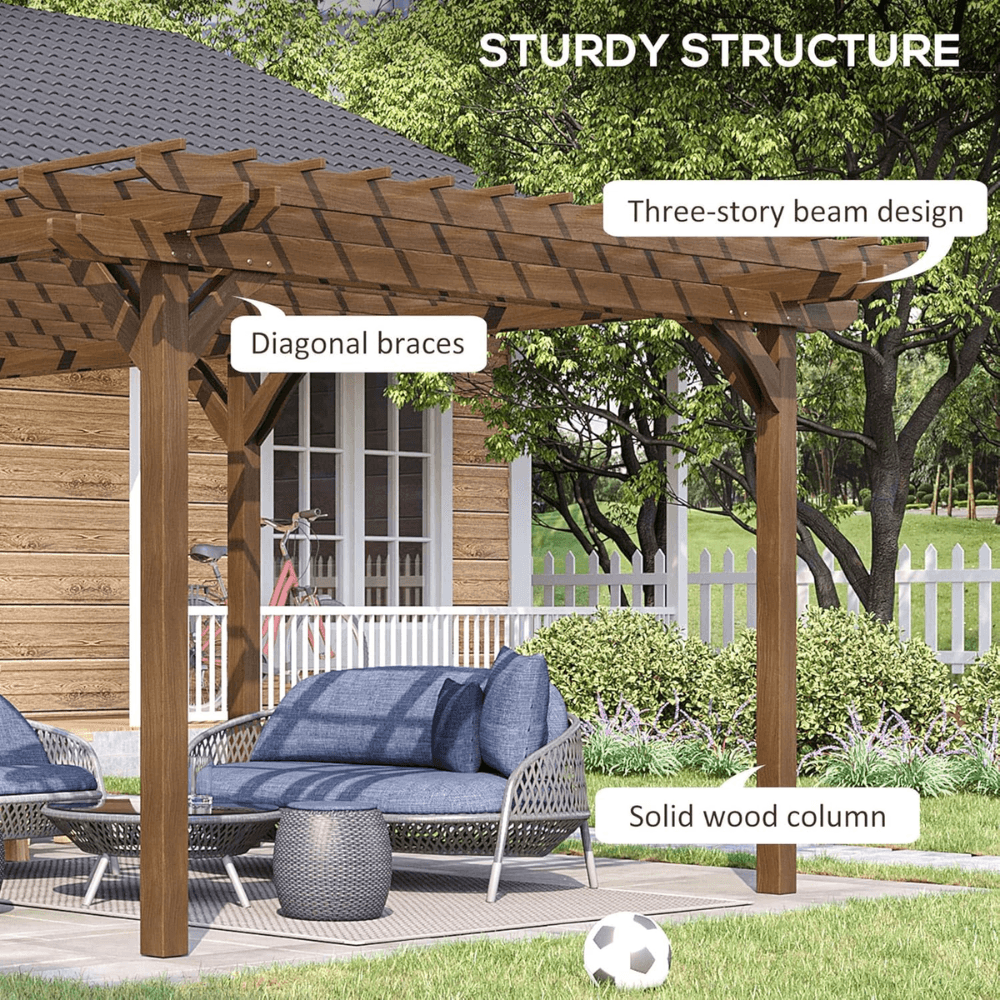 outsunny 12′ x 20′ diy deck outdoor wood pergola outsunny 12′ x 20′ diy deck outdoor wood pergola