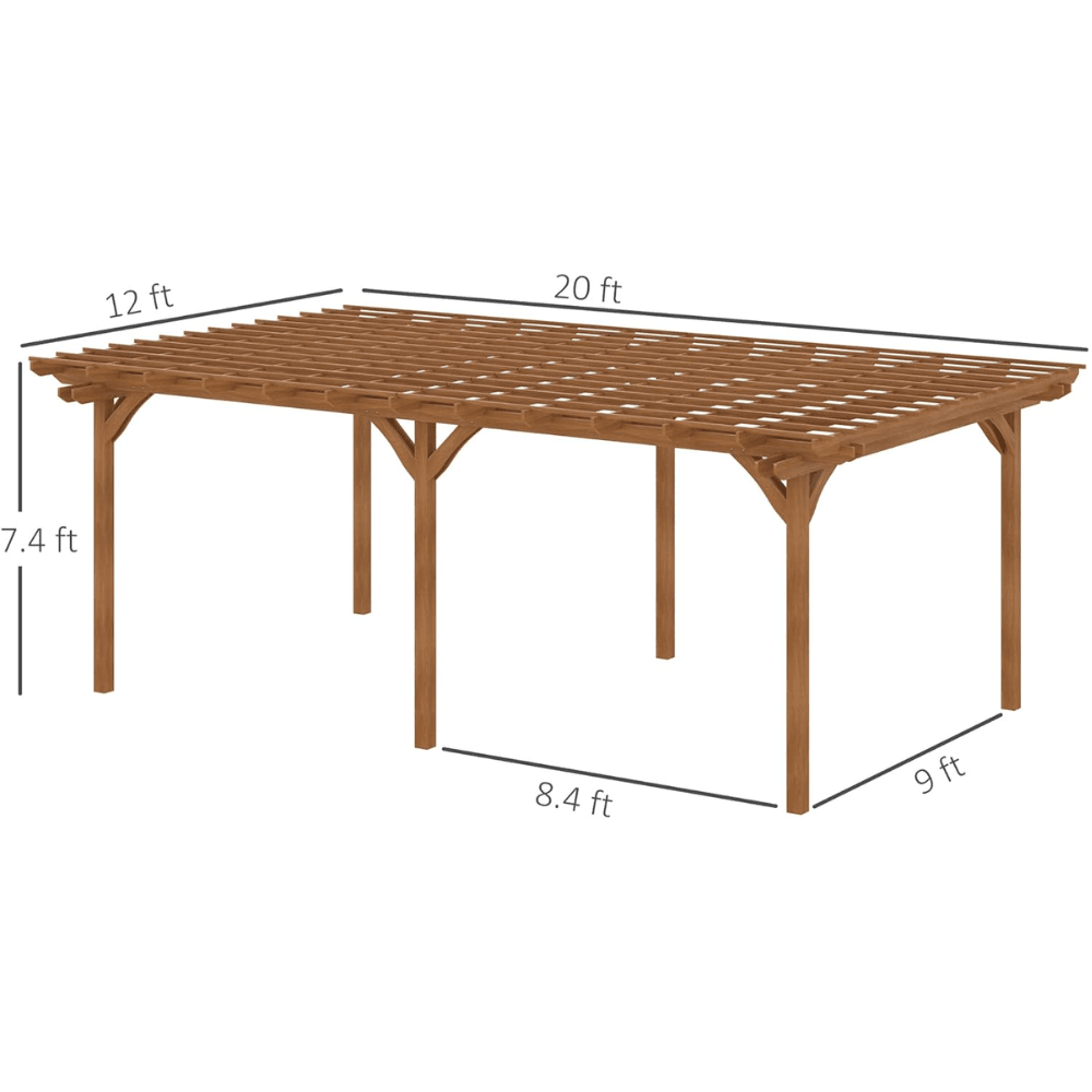 outsunny 12′ x 20′ diy deck outdoor wood pergola outsunny 12′ x 20′ diy deck outdoor wood pergola