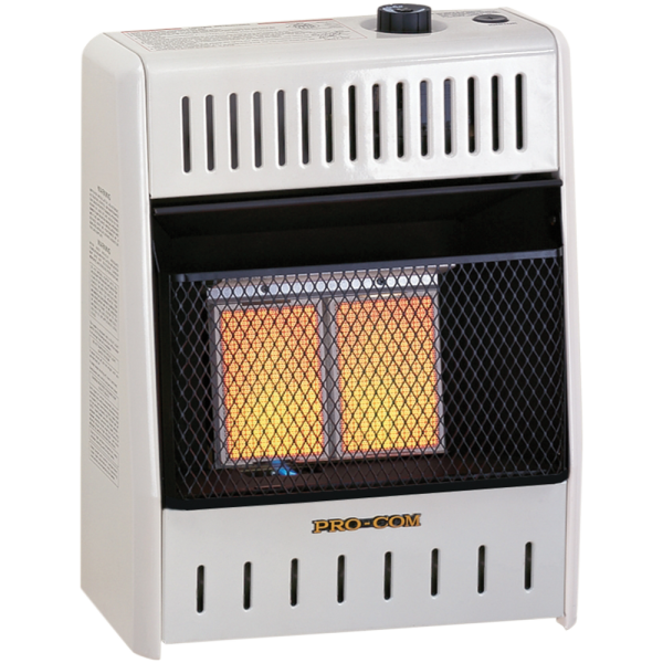 procom reconditioned dual fuel ventless infrared heater – 10,000 btu, t stat control – model# md2tpa r procom reconditioned dual fuel ventless infrared heater – 10,000 btu, t stat control – model# md2tpa r