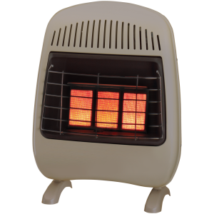 procom reconditioned dual fuel ventless infrared heater – 20,000 btu, t stat control – model# md3tpf r