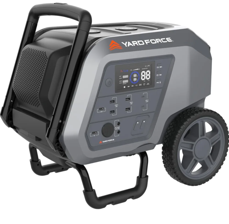 yard force portable power station 2400 watt continuous 4800 watt peak, bluetooth speaker, wifi connection, wireless charging, rv 30a plug, led light yard force portable power station 2400 watt continuous 4800 watt peak, bluetooth speaker, wifi connection, wireless charging, rv 30a plug, led light