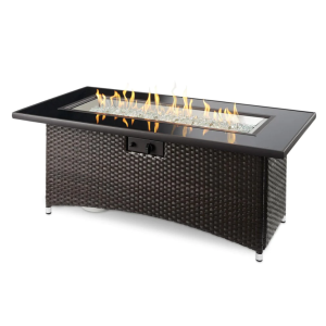 the outdoor greatroom company montego 59 inch linear propane gas fire pit table